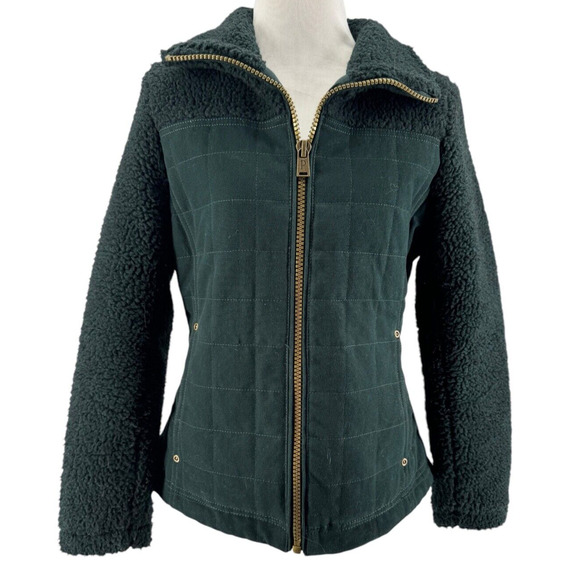 Pendleton Women's Green Sherpa Sleeves Long Sleeve Zip-Up Jacket Size XS